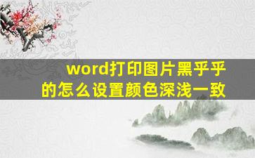 word打印图片黑乎乎的怎么设置颜色深浅一致