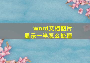 word文档图片显示一半怎么处理