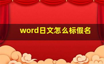 word日文怎么标假名