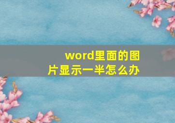 word里面的图片显示一半怎么办