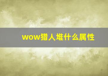 wow猎人堆什么属性