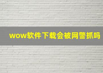 wow软件下载会被网警抓吗