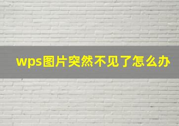 wps图片突然不见了怎么办