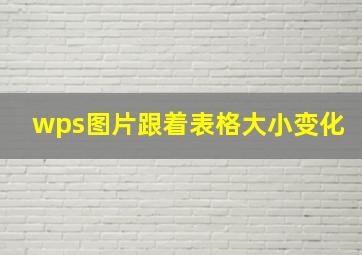 wps图片跟着表格大小变化