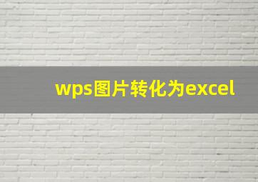 wps图片转化为excel