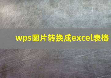 wps图片转换成excel表格