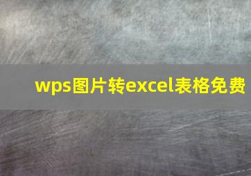 wps图片转excel表格免费