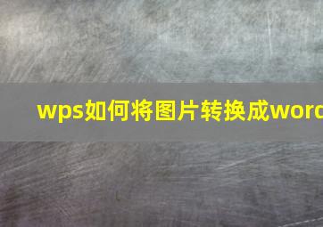 wps如何将图片转换成word