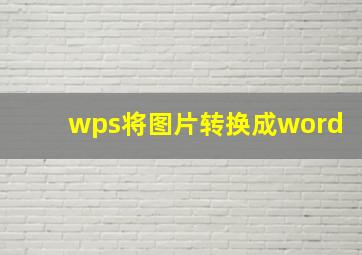 wps将图片转换成word