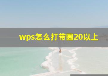 wps怎么打带圈20以上