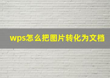 wps怎么把图片转化为文档