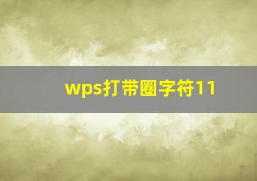 wps打带圈字符11