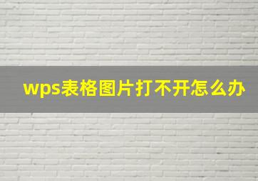 wps表格图片打不开怎么办