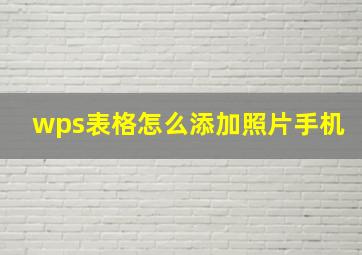 wps表格怎么添加照片手机