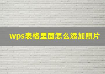 wps表格里面怎么添加照片