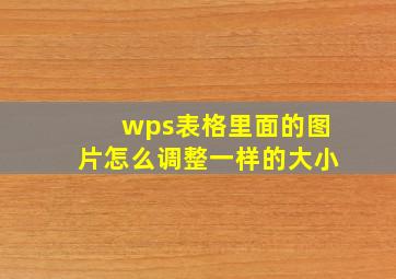 wps表格里面的图片怎么调整一样的大小