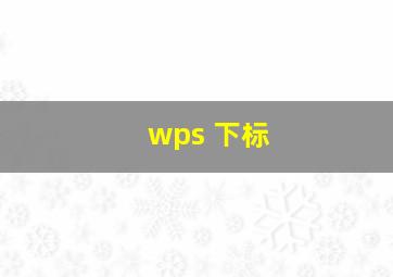 wps 下标