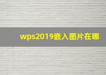 wps2019嵌入图片在哪