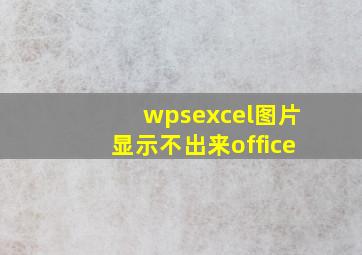 wpsexcel图片显示不出来office