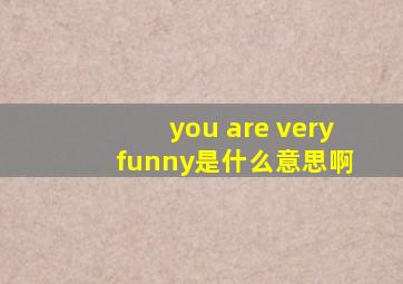 you are very funny是什么意思啊