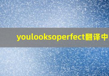 youlooksoperfect翻译中文