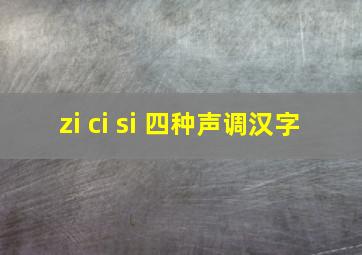 zi ci si 四种声调汉字